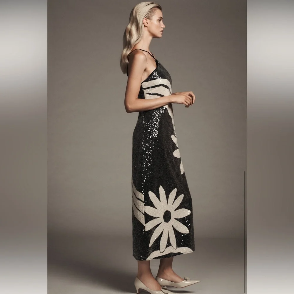 Farm Rio Sequin Floral Column Dress - Picture 4 of 5